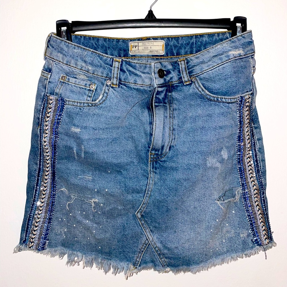 Free People Jean Skirt